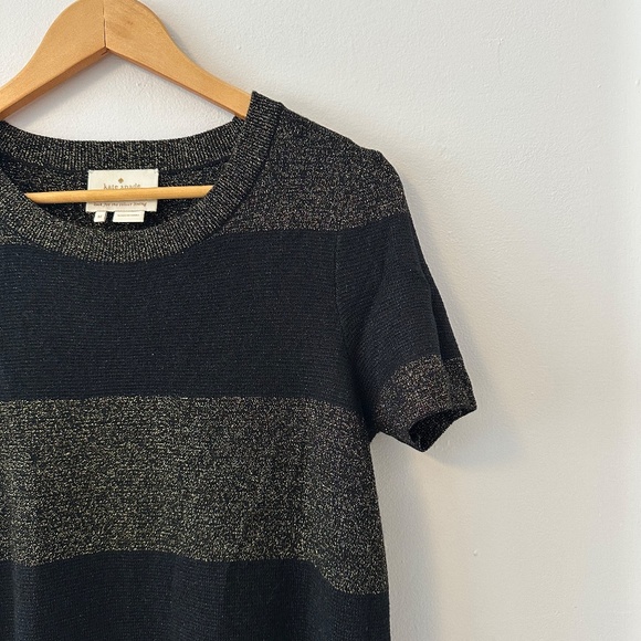 Kate Spade Freyda Metallic Sparkle Stripe Mini Dress | Size Medium - Picture 4 of 11